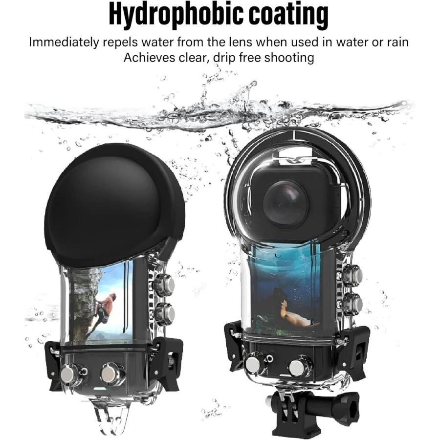 IPX8 Waterproof Dive Case for Insta360 ONE X3 with Bracket and Accessories, 164ft Underwater, Tempered Glass Lens, Hydrophobic Coating 並行輸入｜the-earth-ws｜05