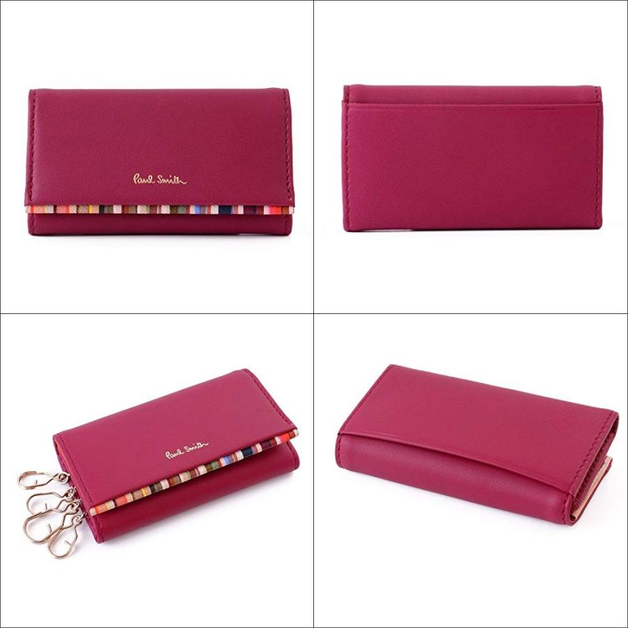 保存版 ポール スミス Paul Smith クロスオーバストライプトリム 本革 キーケース ショップバッグ付き ポールスミス レザー キーホルダー 名入れなし ローズ 国際ブランド Www Ladislexia Net