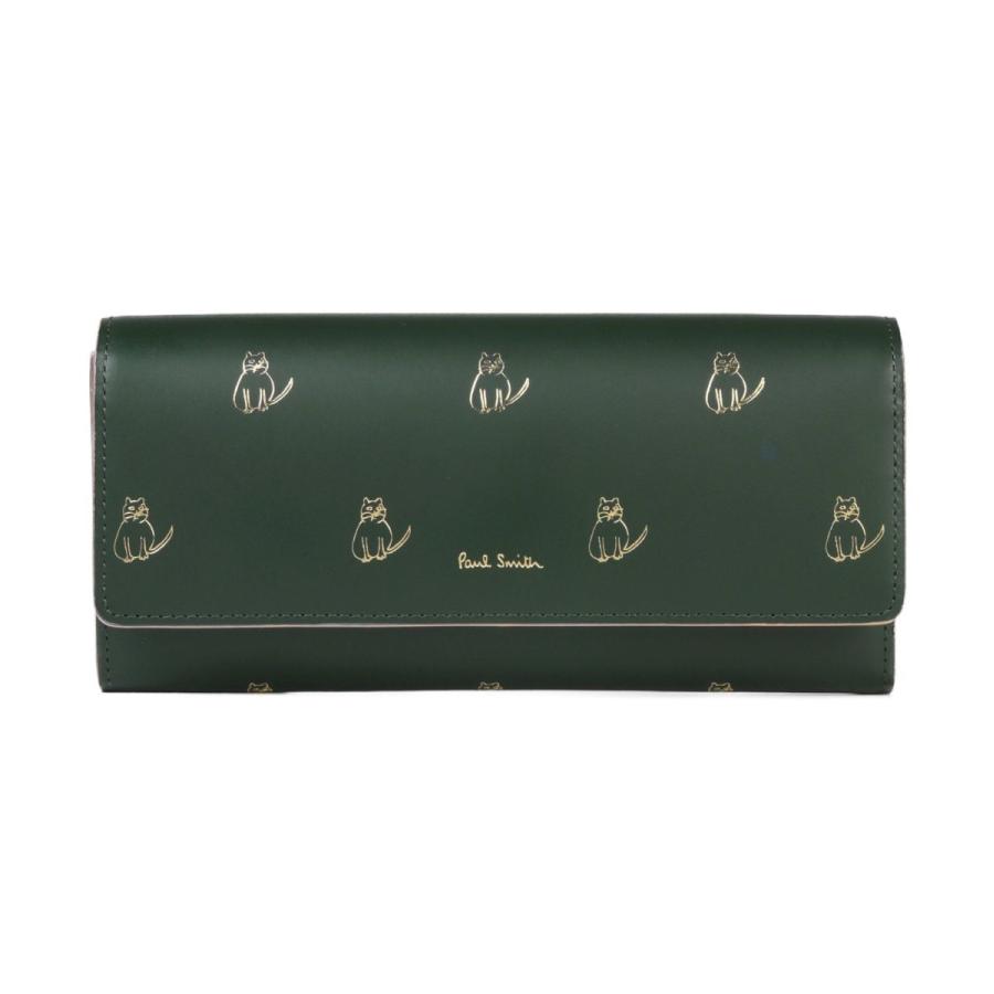 期間限定特価 ポールスミス Paul Smith キャットドゥードゥル フラップ かぶせ長財布 レディース ロング ウォレット 純正化粧箱 ショップバッグ付き Bpw007 グリーン 人気定番 Www Skylanceronline Com