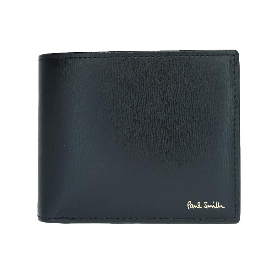 Paul Smith ポールスミス 二つ折り財布 シティエンボスブラック 黒
