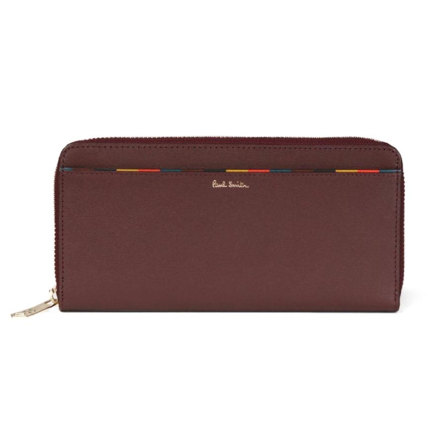 ポールスミス Paul Smith ブライトストライプトリム ラウンド 長財布 メンズ ロング ウォレット ラウンドファスナー 純正化粧箱 ショップバッグ付き PSQ073