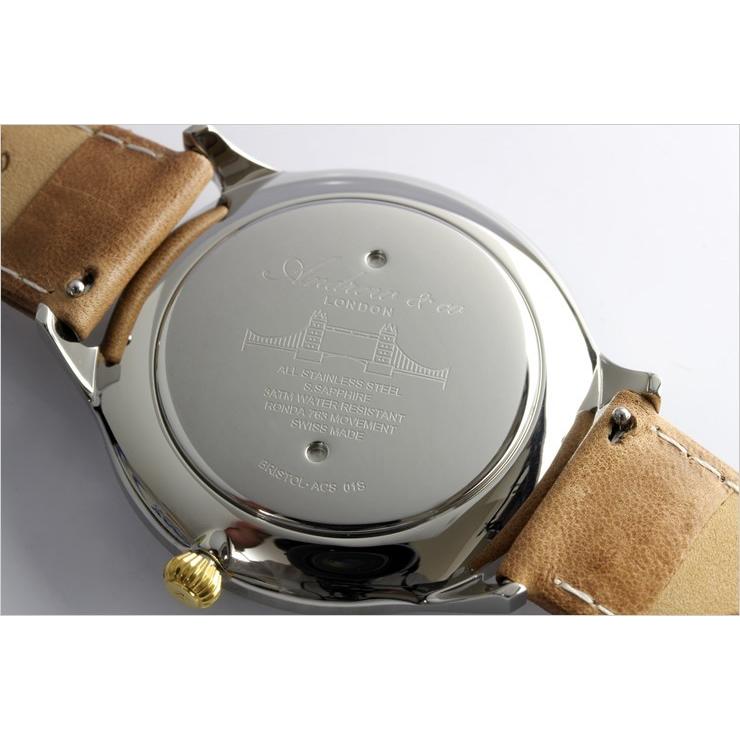 Andrew＆co アンドリューアンドコー スイス製 腕時計 メンズ レザーベルト 革 シンプル ブランド メイドインスイス｜the-hacienda｜03