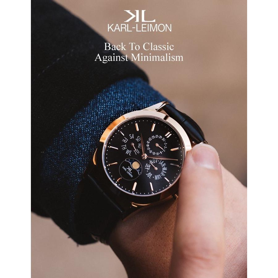 カルレイモン KARL-LEIMON 日本製 腕時計 クラシック ムーンフェイズ