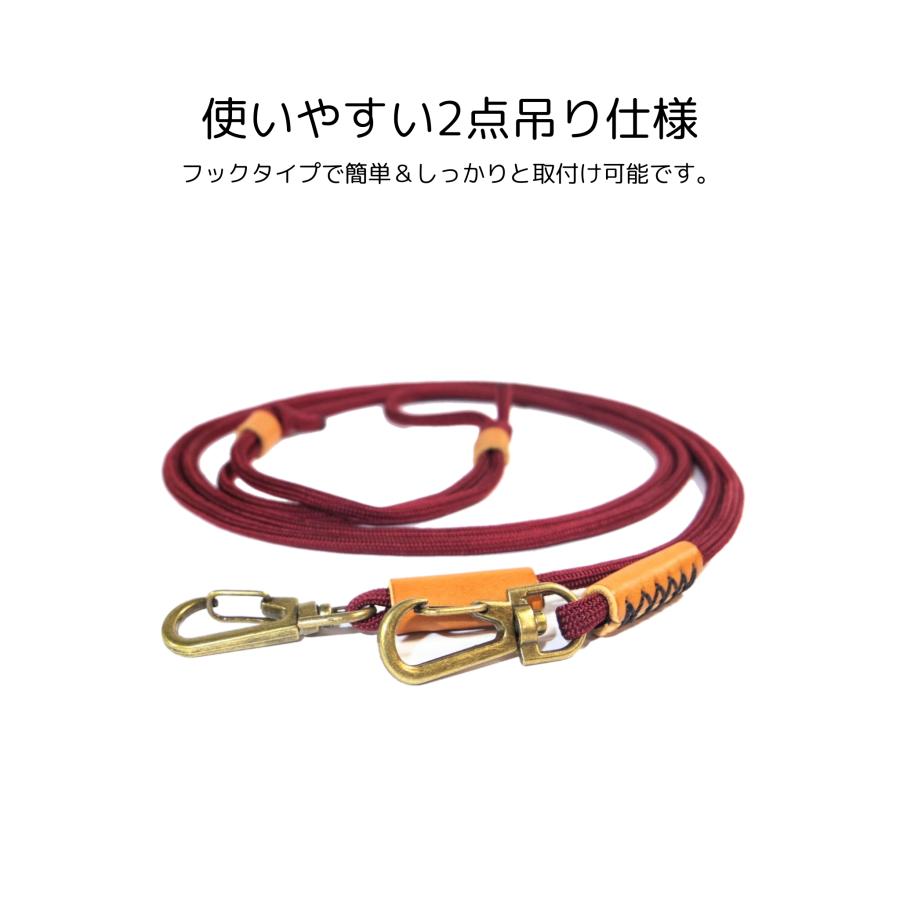 パラコードネックストラップ+3 ワインレッド【赤色 ショルダー