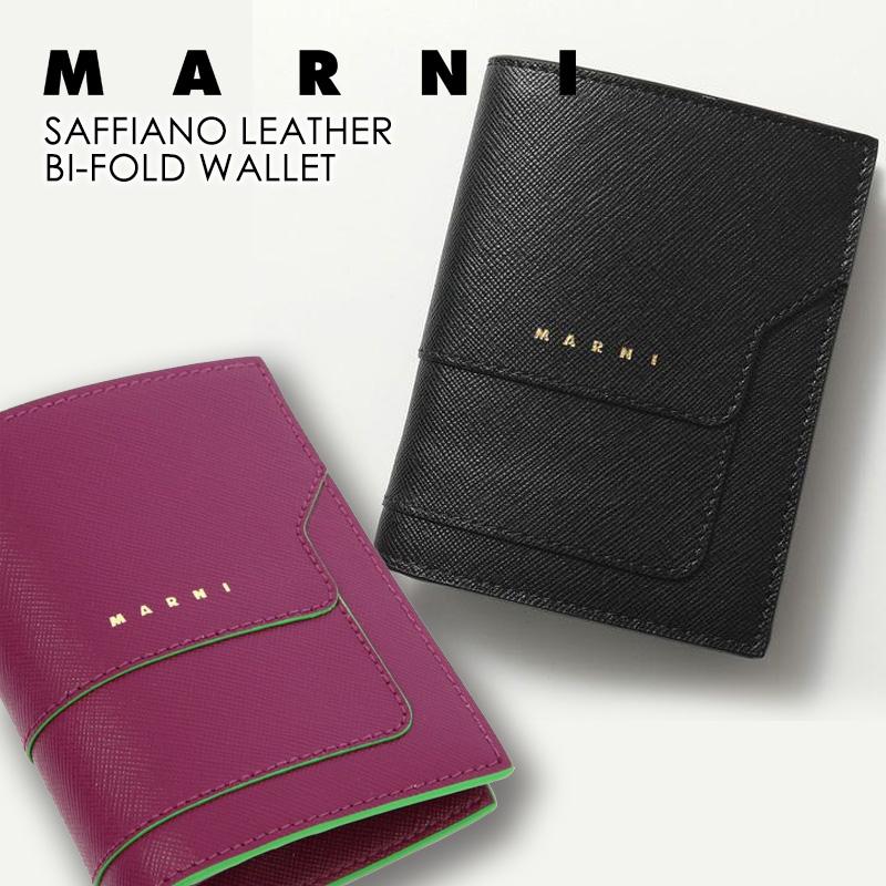 MARNI マルニ SAFFIANO LEATHER BI-FOLD WALLET PFMOQ14U07LV520Z360N  