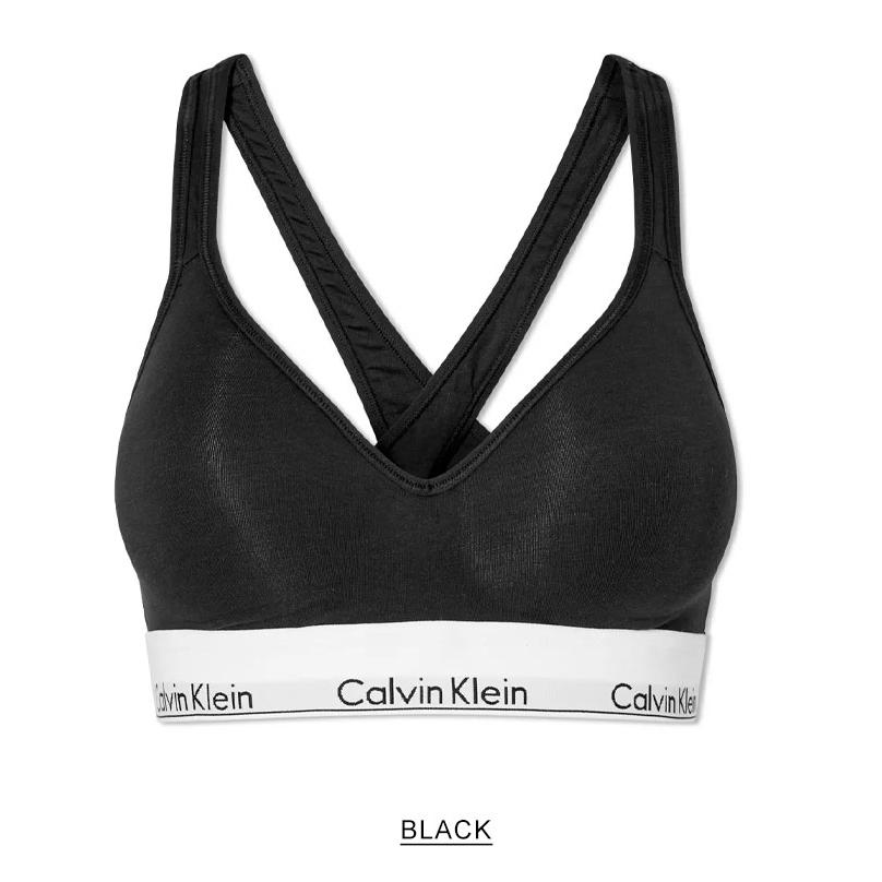 【カップ付き】Calvin Klein PADDED BRALETTE QF1654 カルバンクライン インナー ブラジャー ブラ ブラック  グレー ノンワイヤー ロゴ レディース 下着｜the-importshop｜02