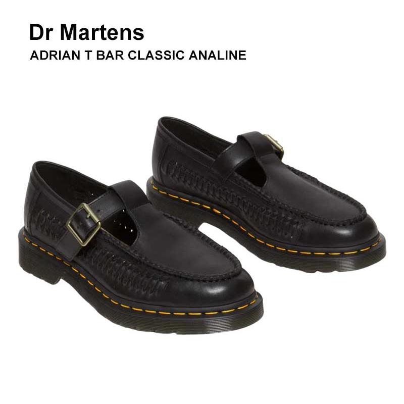 【並行輸入品】 Dr. Martens ドクターマーチン 31622001 ADRIAN T BAR CLASSIC ANALINE Ｔバーシューズ サンダル 編み込み  本革 | Dr.Martens