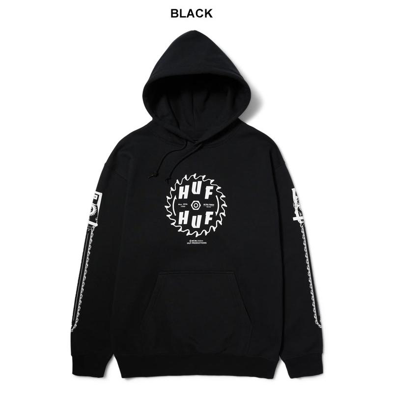 HUF（ハフ） BUZZKILL P/O HOODIE PF00619 BLACK HEATHER GREY 