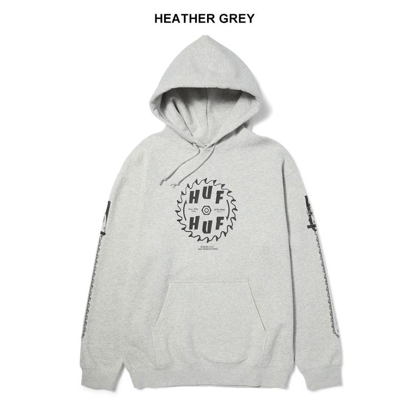 HUF（ハフ） BUZZKILL P/O HOODIE PF00619 BLACK HEATHER GREY 