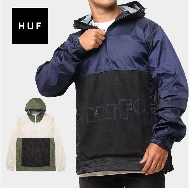 HUF ハフ アウター ジャケット プルオーバー メンズ 長袖 ストリート スケボー 人気 US JK00315 WIREFRAME ANORAK ギフト 母の日｜the-importshop