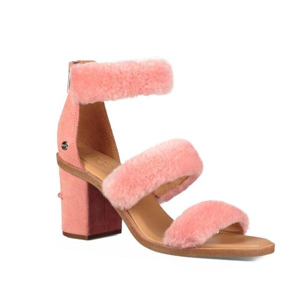 国内即発☆【UGG】W DEL REY FLUFF HEEL ヒールサンダル UGG 【並行輸入品】 アグ W DEL REY FLUFF HEEL 1095489