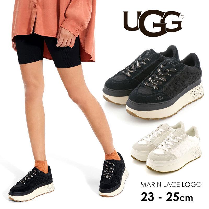 UGG スニーカー レディース おしゃれ マリーン レース ロゴ 黒 UGG スニーカー レディース おしゃれ マリーン レース ロゴ 黒