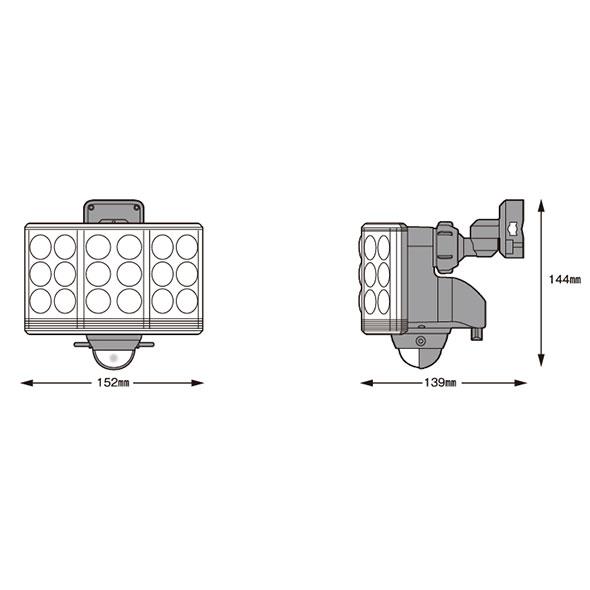 9Wワイド フリーアーム式 LED乾電池センサーライト　LED-170｜the-king-shop｜11