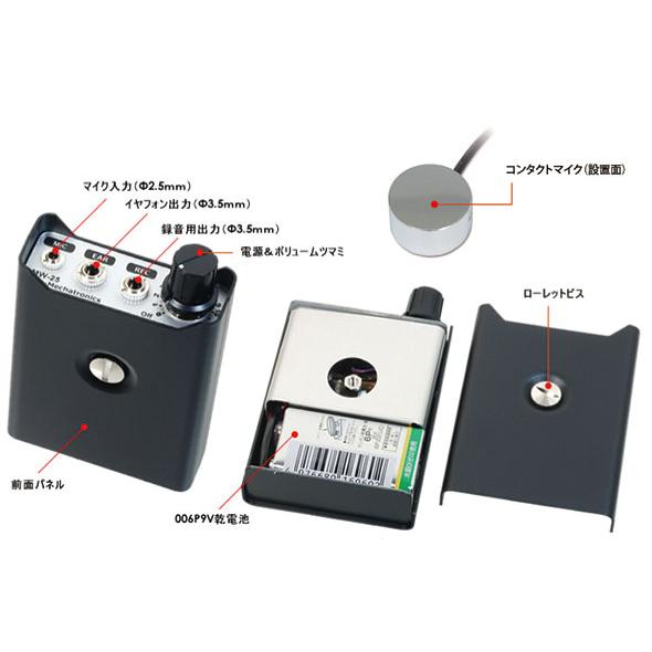 車輌整備のお供に！各種精密機器の修理に！異音調査や水道管の水漏れ検出に！スタンダ−ドコンクリ−トマイク（フラットマイクモデル）MW-25F（国内生産品）の画像