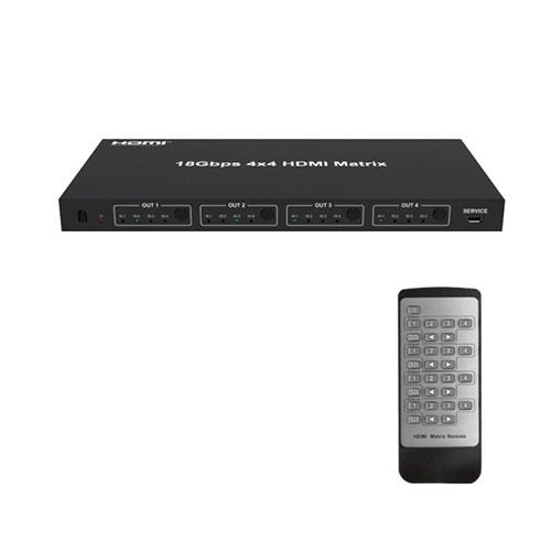 TEC（テック） 4K60Hz HDR 入出力切替対応 4×4 HDMIマトリクス切替器