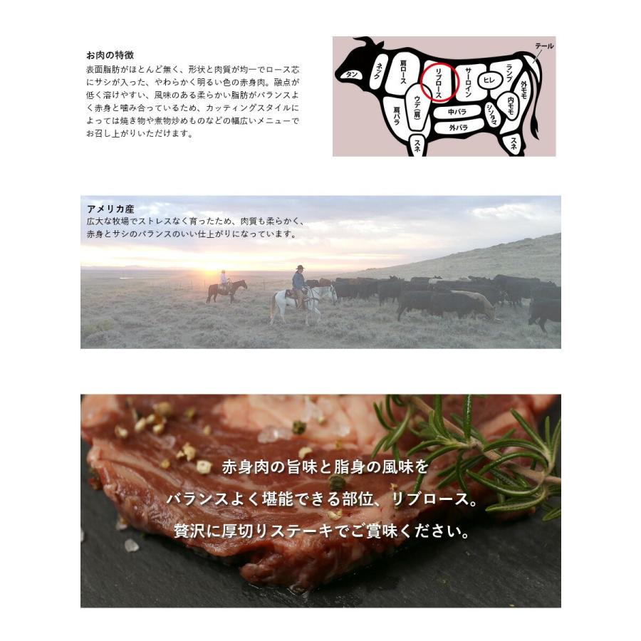 ステーキ肉 リブアイステーキ（200g×1枚） リブロースステーキ 牛肉 ギフト 仕送り 業務用 食品 おかず お弁当 冷凍 子供 お取り寄せ｜the-nikuya｜03