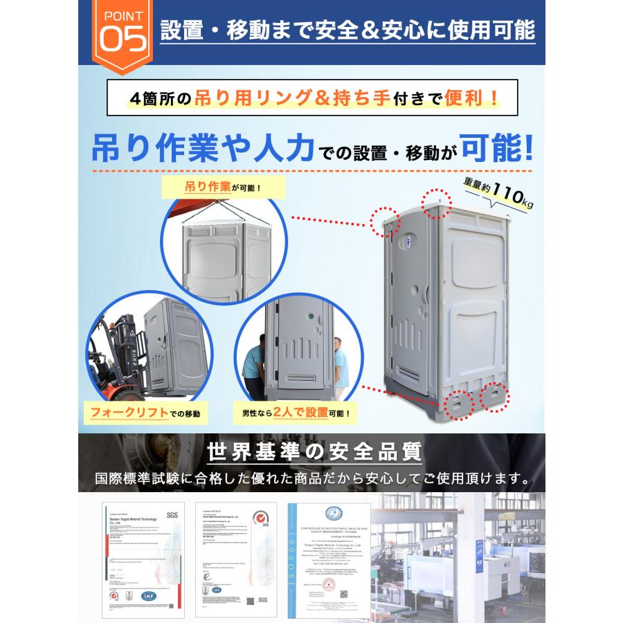 400L大容量タイプ】仮設トイレ 洋式 水洗 組立済み 両用 ライト