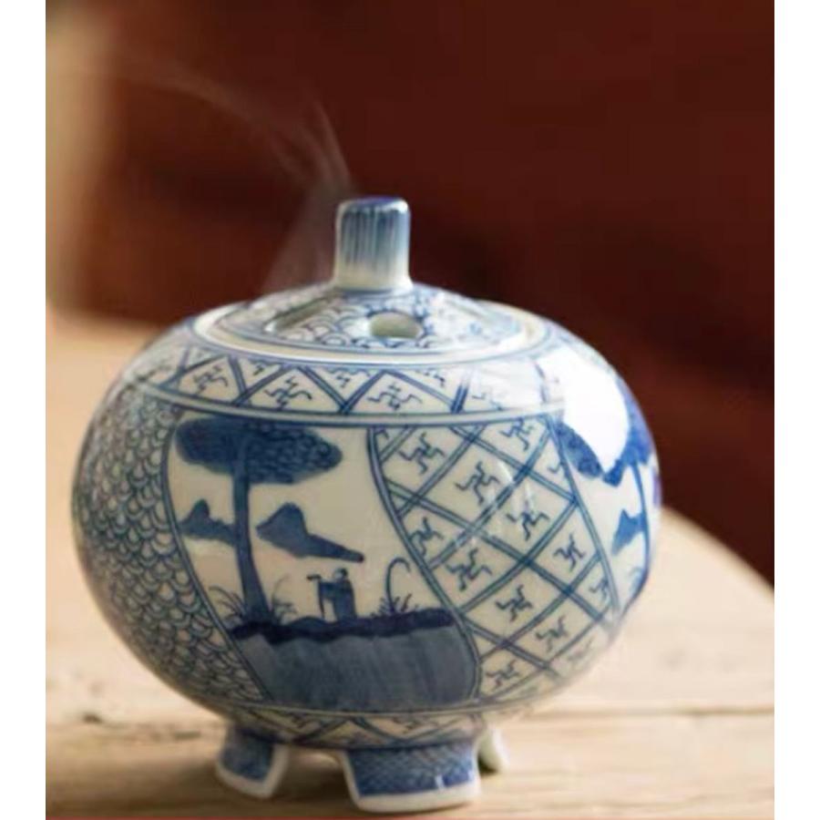 THE-SECRET-GARDEN Blue & White 香炉 シノワズリ 青白陶器 リラックス