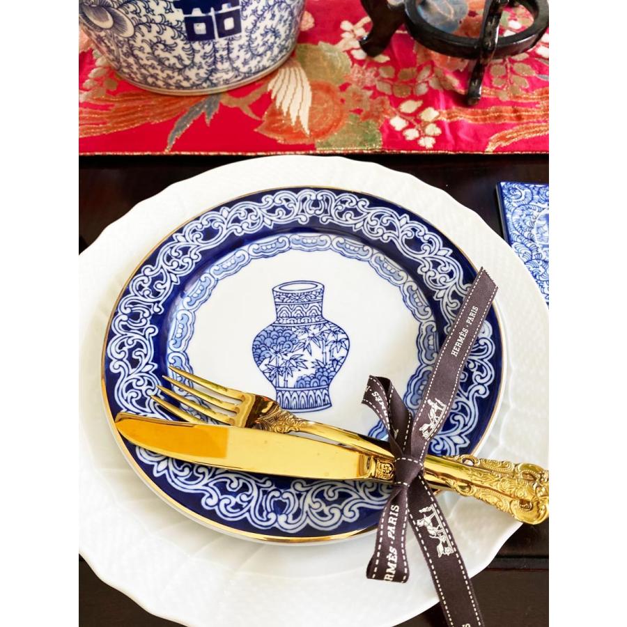 THE-SECRET-GARDEN Blue & White ジンジャープレート 20cm 飾り