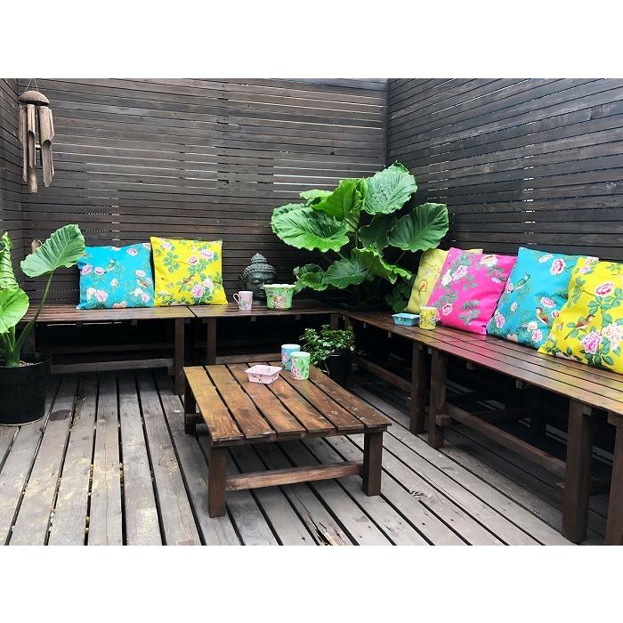 【ラスト1セット】新作　シノワズリ柄収納3点セット THE-SECRET-GARDEN シノワズリ クッションカバー 45×45 全4種類 花鳥柄