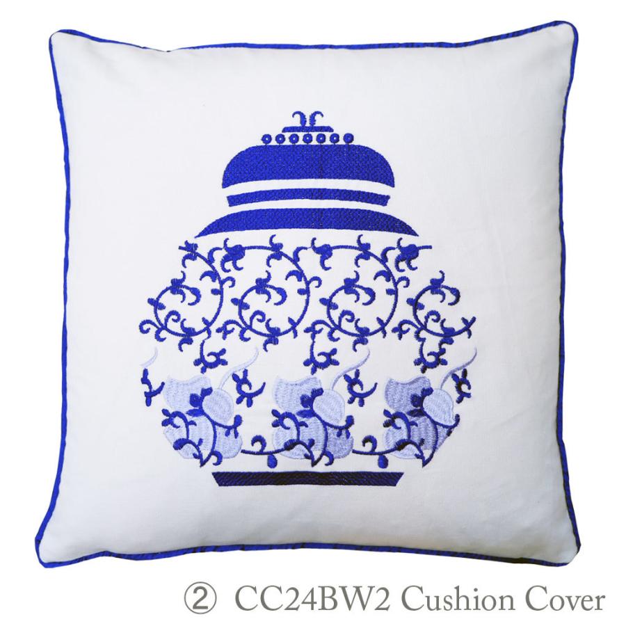 THE-SECRET-GARDEN Blue &White 刺繍 シノワズリ クッションカバー 全4