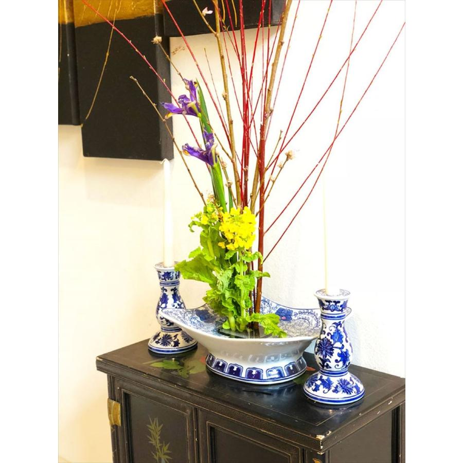 THE-SECRET-GARDEN シノワズリ キャンドルスタンド Blue & White 青白 
