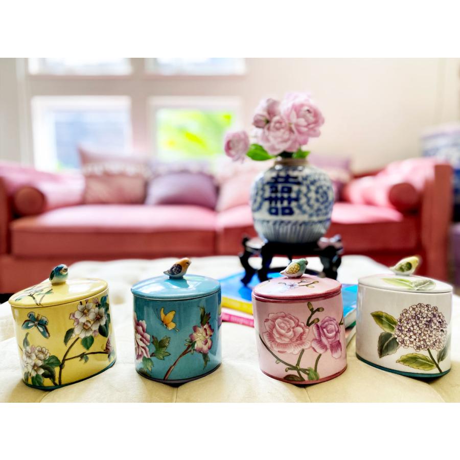 THE-SECRET-GARDEN シノワズリ キャニスター 全4種類 蓋鳥付 THE-SECRET-GARDEN シノワズリ キャニスター 全4種類 蓋鳥付
