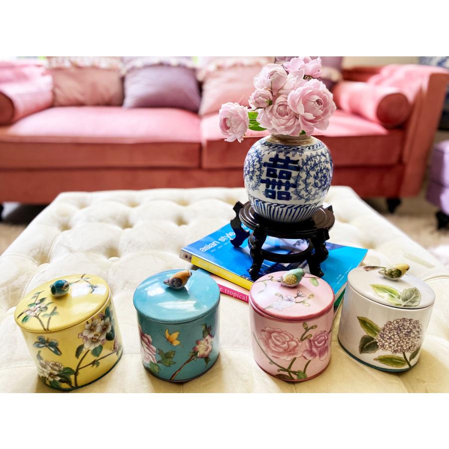THE-SECRET-GARDEN シノワズリ キャニスター 全4種類 蓋鳥付 THE-SECRET-GARDEN シノワズリ キャニスター 全4種類 蓋鳥付