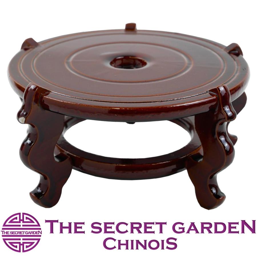 木製 飾り台 花台 丸型スタンド 花瓶 中国茶器 飾り棚 中国家具 アンティーク THE-SECRET-GARDEN シノワズリ 木製 飾り台 花台 丸型 スタンド 花瓶