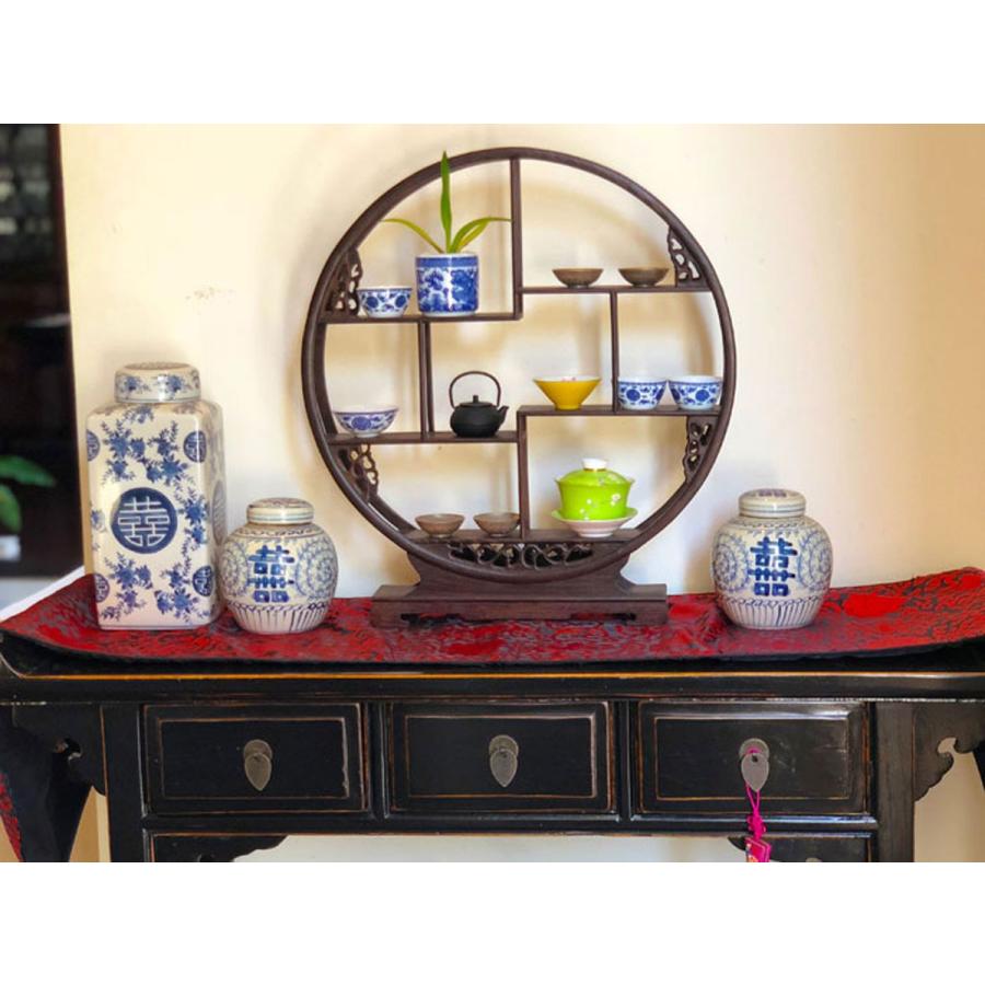 THE-SECRET-GARDEN シノワズリ 珍品棚 中国茶器 飾り棚 木製 丸 THE-SECRET-GARDEN シノワズリ 珍品棚 中国茶器 飾り棚 木製 丸