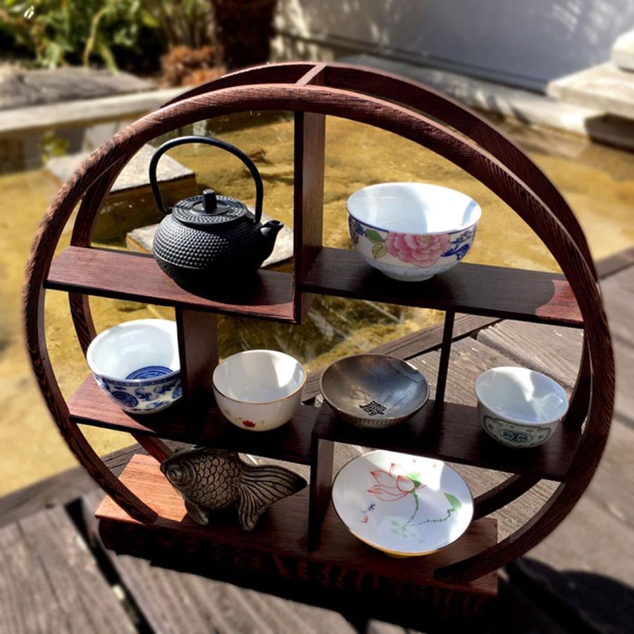 THE-SECRET-GARDEN シノワズリ 珍品棚 中国茶器 飾り棚 木製 丸 THE-SECRET-GARDEN シノワズリ 珍品棚 中国茶器 飾り棚 木製 丸