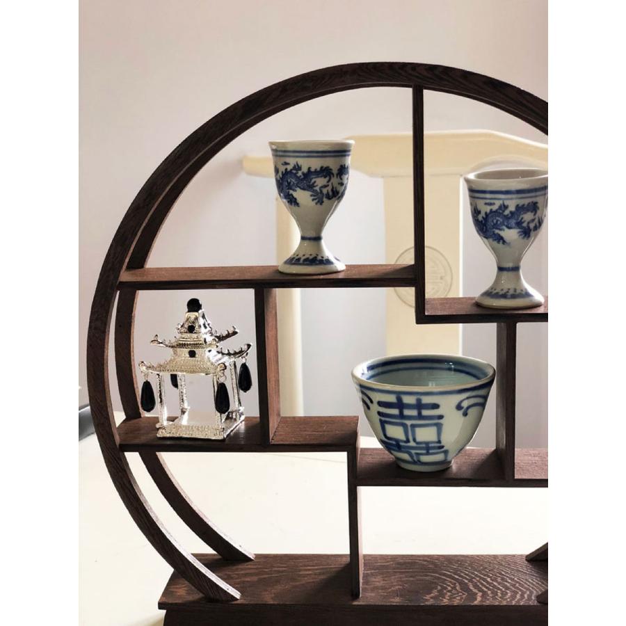 THE-SECRET-GARDEN シノワズリ 珍品棚 中国茶器 飾り棚 木製 丸 THE-SECRET-GARDEN シノワズリ 珍品棚 中国茶器 飾り棚 木製 丸