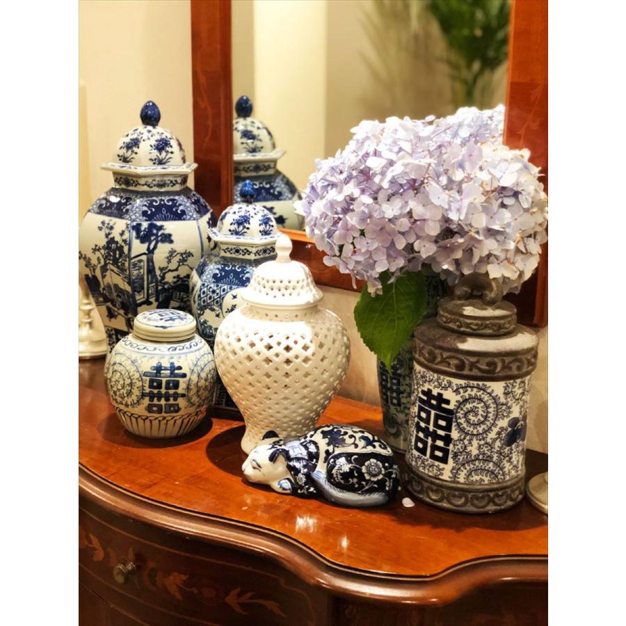 THE-SECRET-GARDEN シノワズリ Blue & White 飾り壺 大 青白陶器 THE-SECRET-GARDEN シノワズリ Blue & White 飾り壺 大 青白陶器