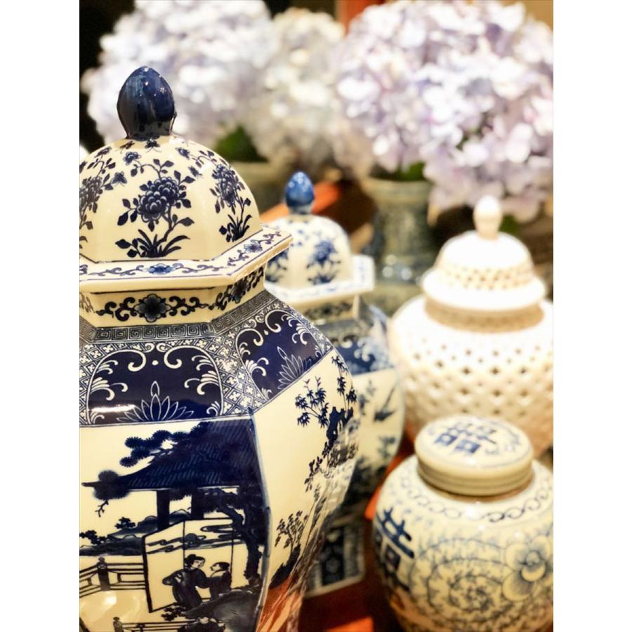 THE-SECRET-GARDEN シノワズリ Blue & White 飾り壺 小 青白陶器 THE-SECRET-GARDEN シノワズリ Blue & White 飾り壺 小 青白陶器