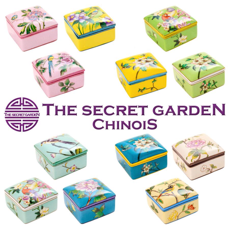 THE-SECRET-GARDEN シノワズリ パウダーボックス 全12種類 花鳥柄