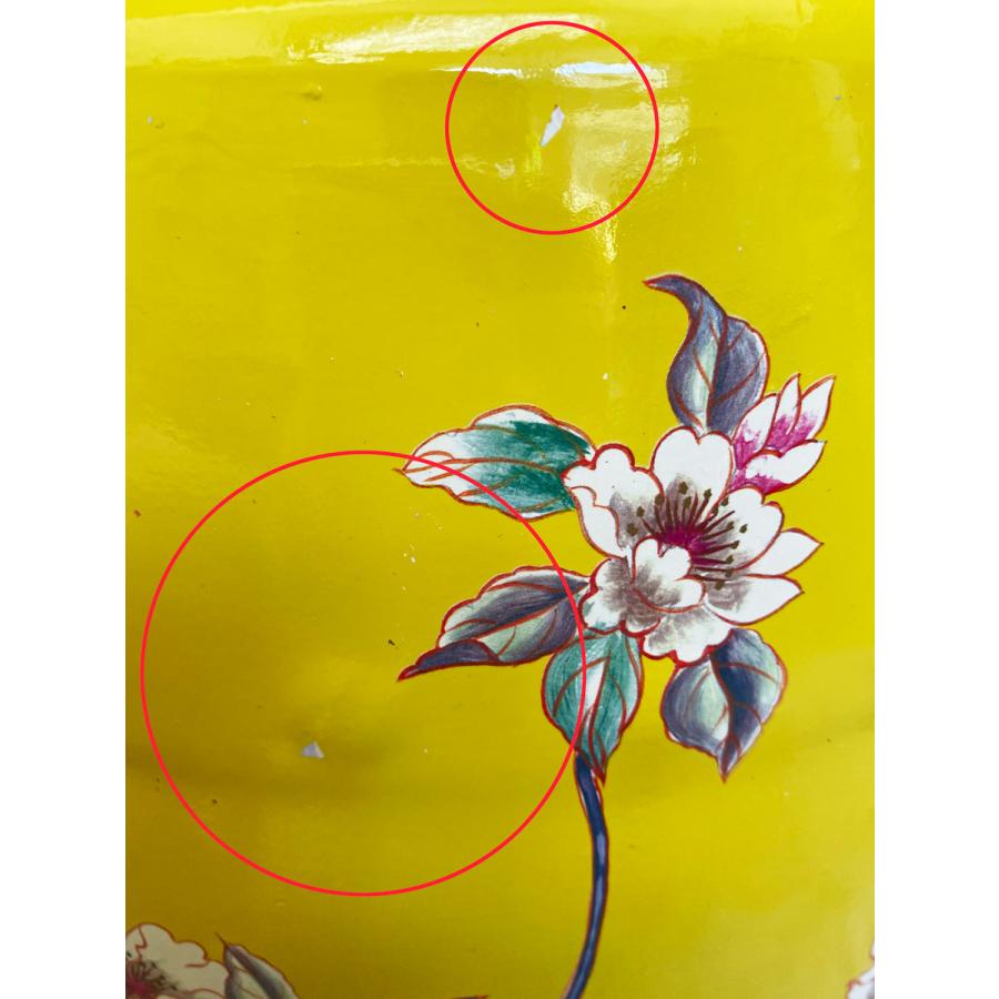 THE-SECRET-GARDEN シノワズリ スツール 陶器椅子 花鳥柄 ピンク 飾り