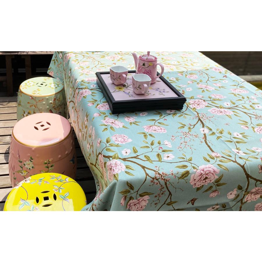 THE-SECRET-GARDEN シノワズリ スツール 陶器 椅子 花鳥柄 飾り台 花台