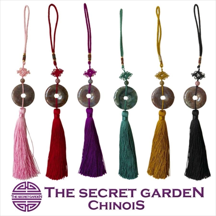 伝統的な石製タッセル装飾品 THE-SECRET-GARDEN シノワズリ 高級 天然石 タッセル チャーム 全6色
