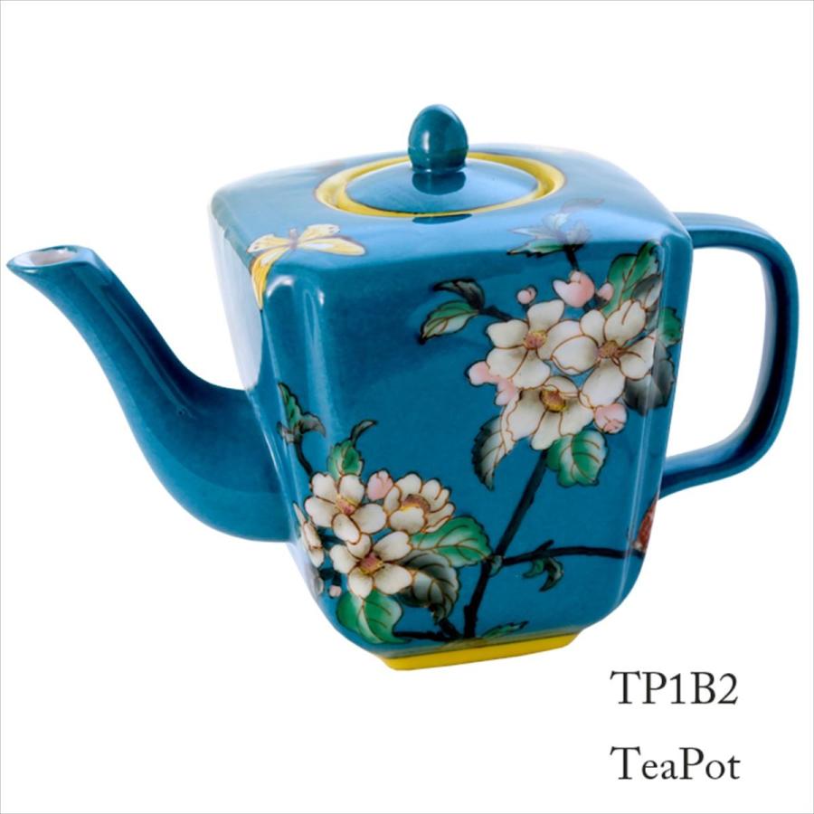 花と鳥の絵柄 陶器茶器 THE-SECRET-GARDEN シノワズリ ティーポット 中国茶器 花鳥柄