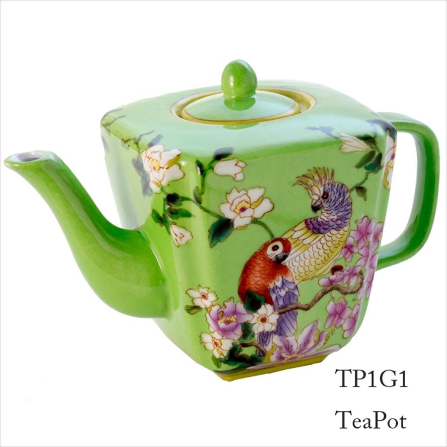 激レア　中国アンティーク　陶器製　花と小鳥柄　大きめな急須、ポット　茶器 激レア中国アンティーク陶器製花と小鳥柄大きめな急須、ポット茶器