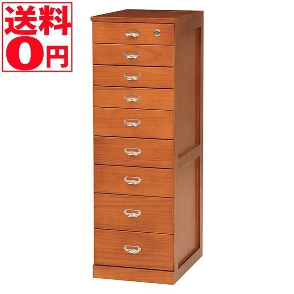 天然木　整理仕分け用 タワーチェスト　（幅33cm/9段）　MCH-6585