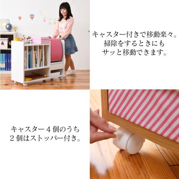 キャスター付き 多機能 ランドセルラック カウンター下タイプ （幅80cm 高さ62.5cm 奥行30cm） FRM-0125 NA/WHの画像