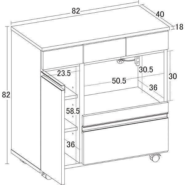 完成品 カウンターレンジワゴン3D 23699の画像