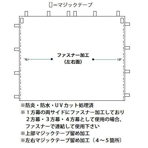 キャラバン ワンタッチテント用オプション品 横幕 一方幕 L450(カラー)(W450cm×H210cm) 日よけ 風よけ 雨よけ 仕切り 防炎 防水 UVカット｜the-tent｜02