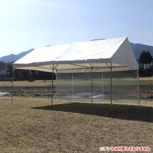 イベントテント用オプション品 横幕1方幕(1間×2間、1.5間×2間用 糸入透明)(柱高2.0m用) テント 風よけ 雨除け 仕切り 防炎 透明 糸入り 3.6m_1