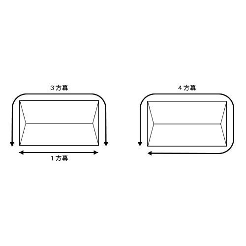 イベントテント用オプション品 横幕3方幕(1間×1.5間用 カラー)(柱高2.0