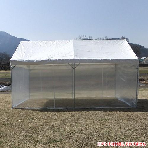 イベントテント用オプション品 横幕4方幕(3間×5間用 糸入透明)(柱高2.0m用) テント 風よけ 雨除け 仕切り 防炎 透明 糸入り 28.8m_1
