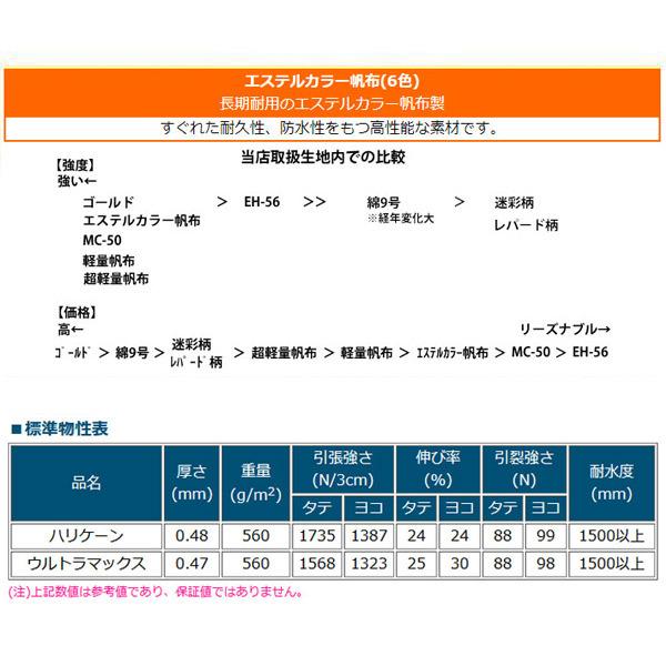 トラックシート (1.93m×3.0m) エステルカラー帆布(6色) トラック 荷台シート 荷台カバー 帆布 シート 防水 防炎 国産 1t車｜the-tent｜04