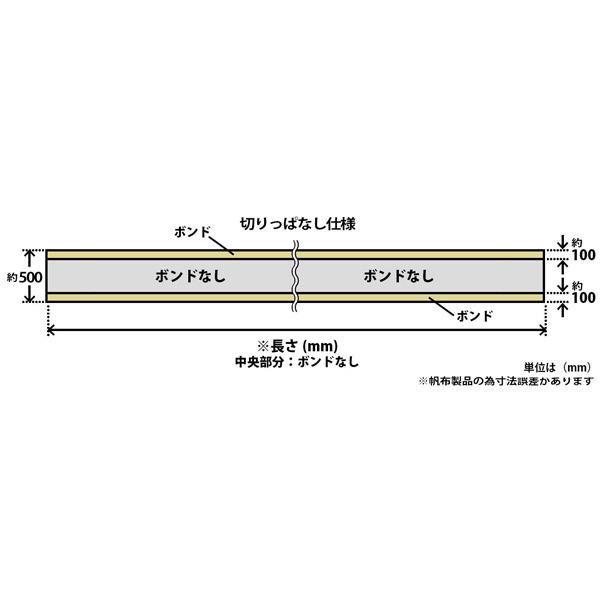 センター上貼りシート トラックウィング幌車用 幅500mm 7m 中央部粘着