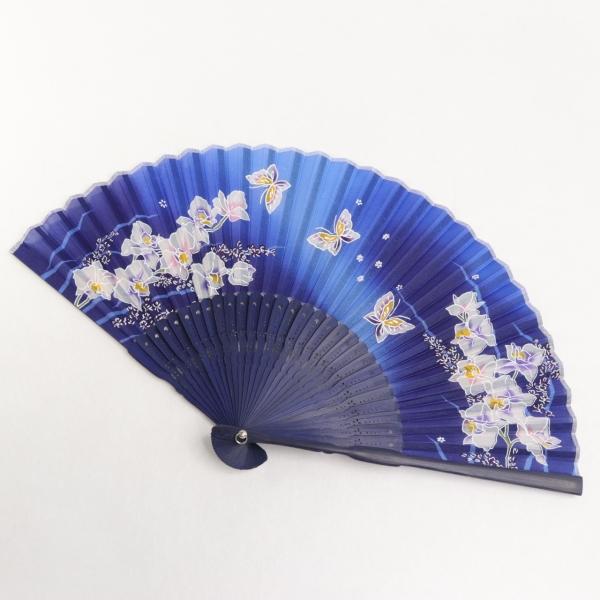 扇子 女性 花 蝶々 青 ブルー 和装小物 おしゃれ かわいい 団扇 うちわ 浴衣 着物 お祭り 飾り物 雑貨屋リエット 通販 Yahoo ショッピング